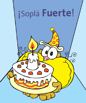 Жартівливе привітання на іспанській мові з днем народження, Дуй сильно, анімована листівка